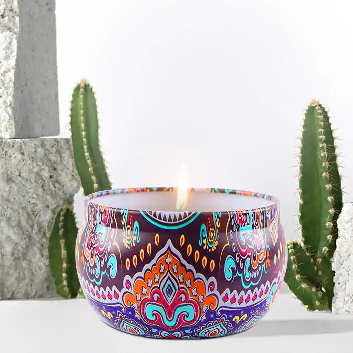 Abstract Print Jar Candles