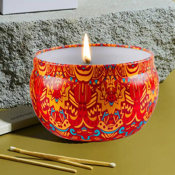 Abstract Print Jar Candles