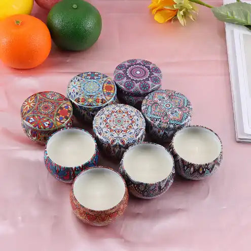 Abstract Print Jar Candles